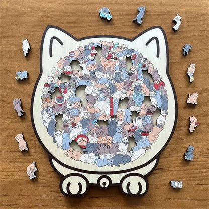 🔥32% OFF| 100+ Pieces Cat-Shaped Wooden Jigsaw – Perfect Gift for Puzzle Fans 🎁