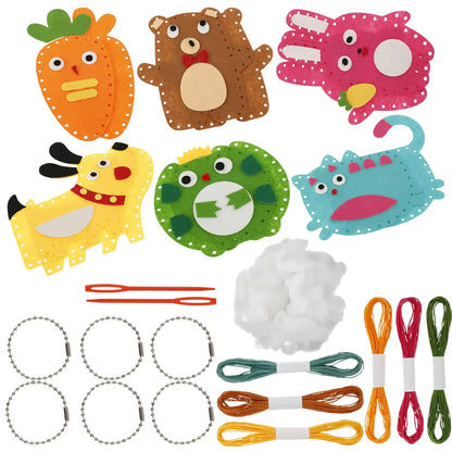 🔥🎁49% OFF 6Pcs Felt Animal Stitching Kit – Creative Learning for Kids| Christmas Sales🔥