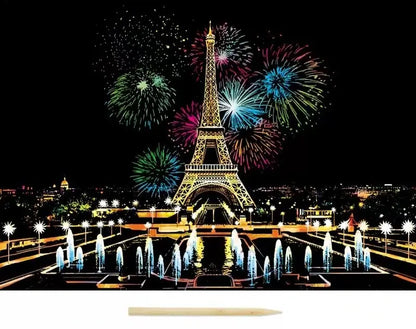 World Landmarks Scratch Art Set