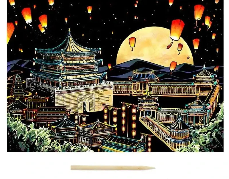 World Landmarks Scratch Art Set