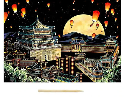 World Landmarks Scratch Art Set