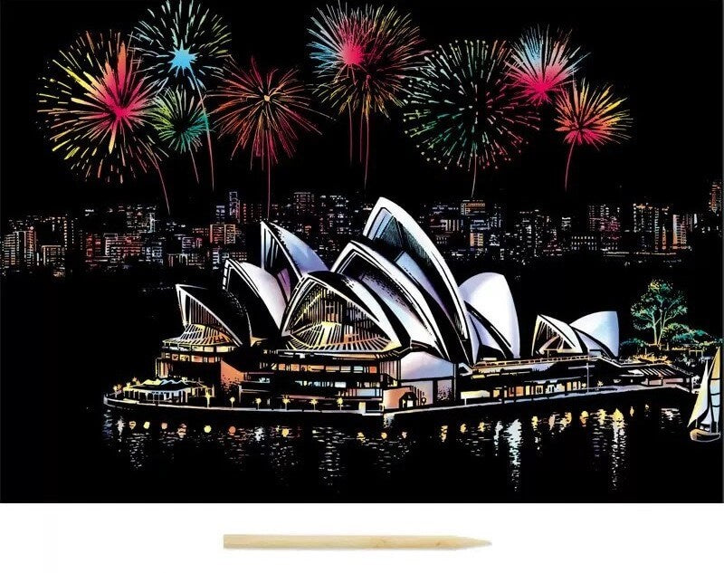 World Landmarks Scratch Art Set