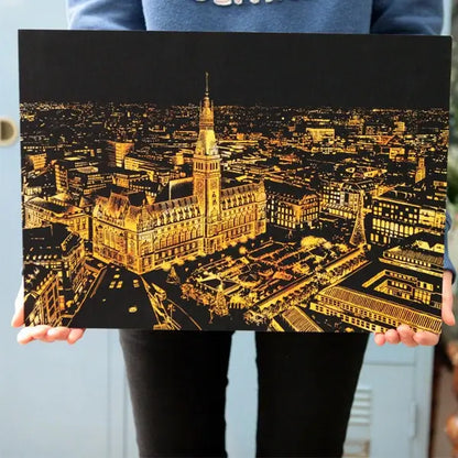 World Landmarks Scratch Art Set