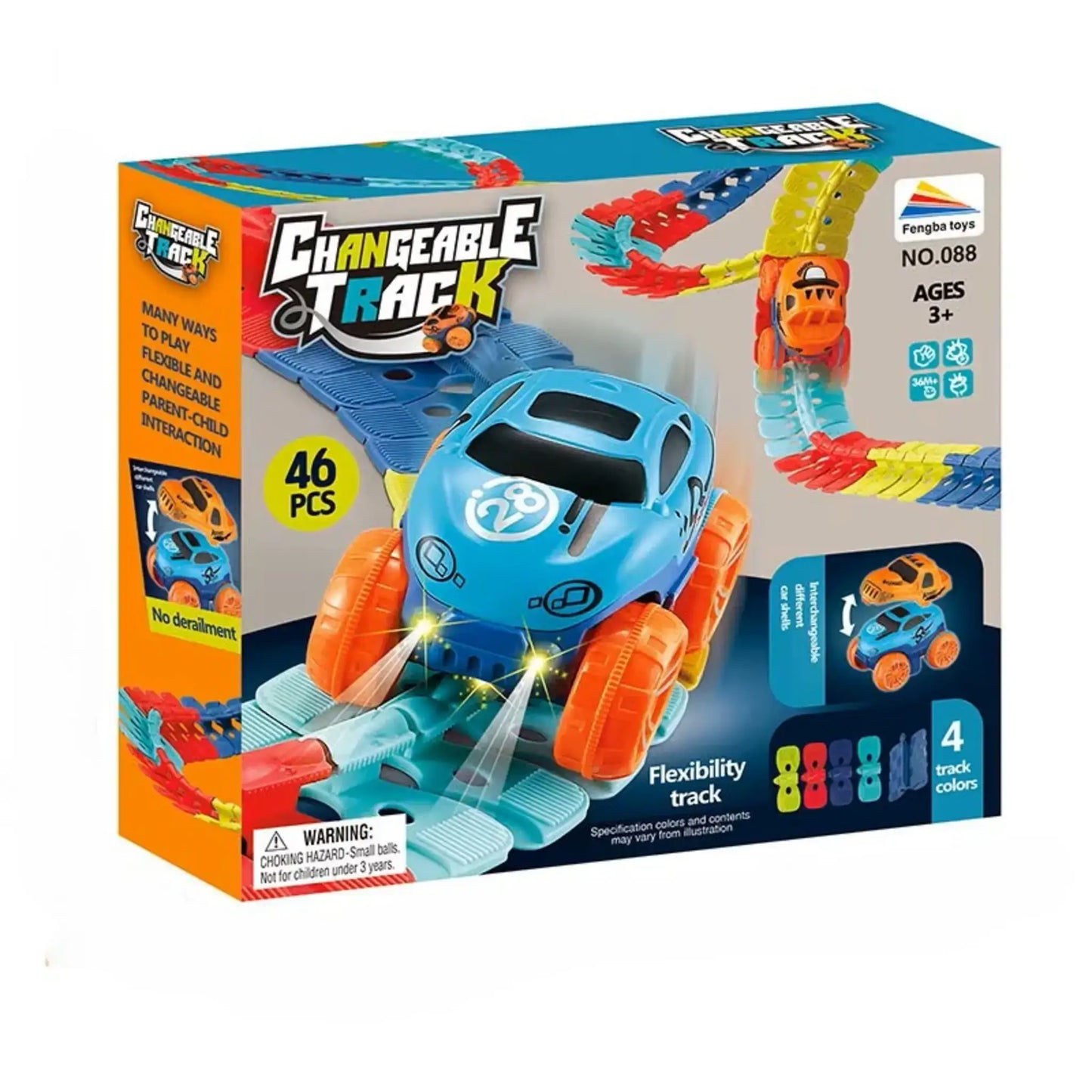 Changeable Track Car Set – 46 Piece Track