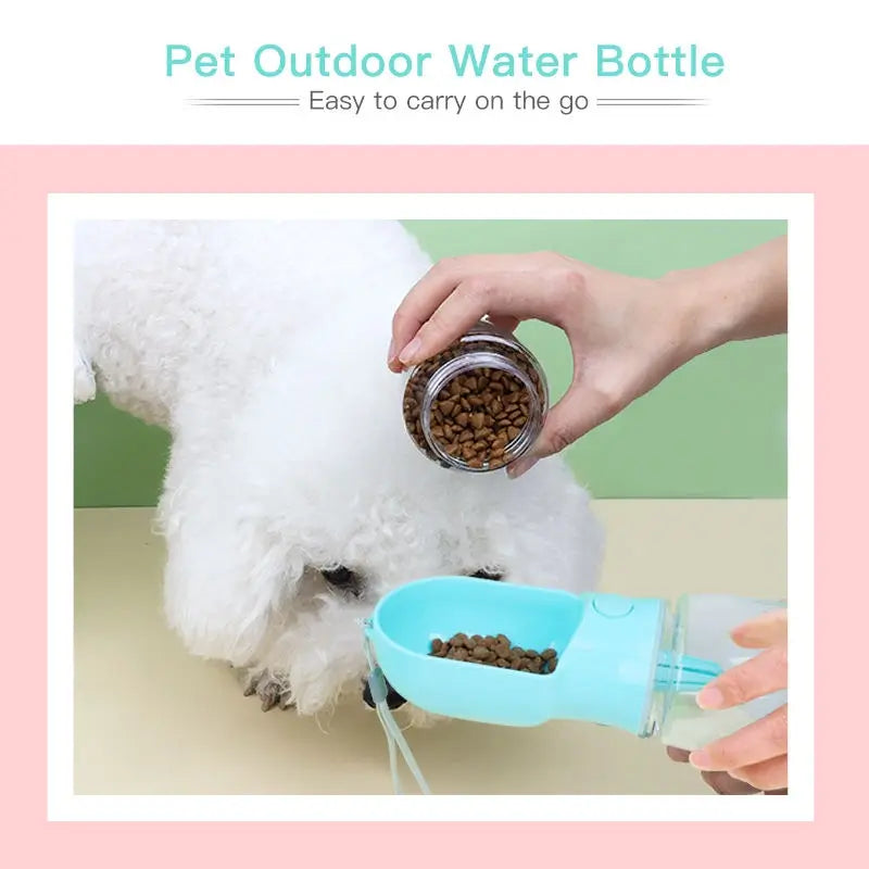 Portable Pet Water Bottle with Food Storage