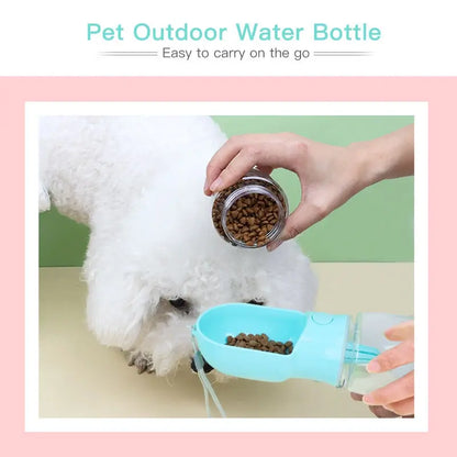Portable Pet Water Bottle with Food Storage