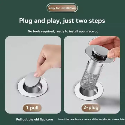Smart Sink Drain with Hair Catcher (2-PCS Set)